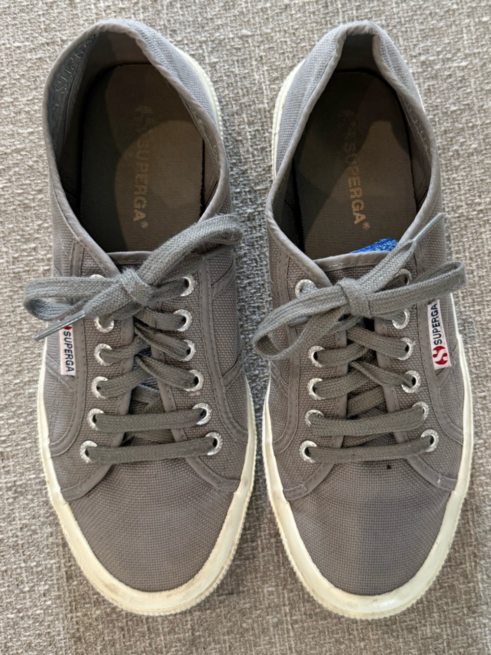 Superga 2750 Cotu Classic Sneakers Womens 40 Grey Good Canvas Low Top Lace Up